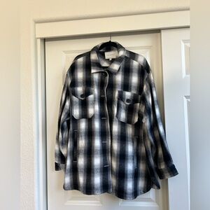 Lucky Brand Black and White Plaid Shacket